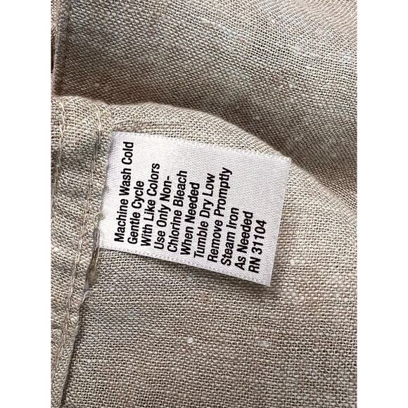 Saddlebread Cuban Pleated Lightweight Tan Linen Shirt X LARGE Cruisewear Summer - Picture 7 of 8